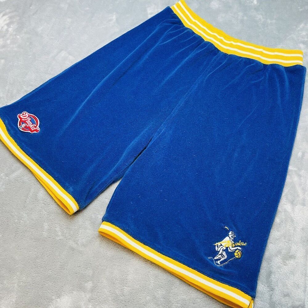 Vintage Reebok Mens Warriors Shorts Size XL‎ Blue Hardwood Classics D'funkd NBA